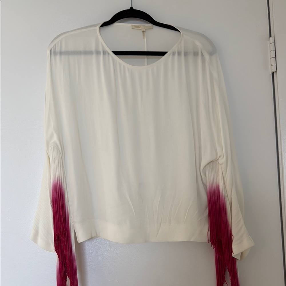 Maje Cream Asymmetrical Relaxed Blouse